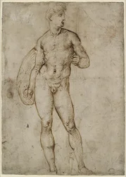 Recto：A Youthful Warrior、WA1846.163（pen＆brown ink、some some無関係のブラインドスタイラスマーク）